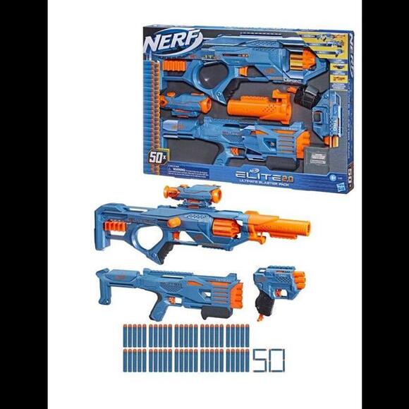 Nerf Other - Nerf Elite Ultimate Blaster 3 Pack with 50 Darts Eaglepoint RD-8 Tetrad QS-4 New